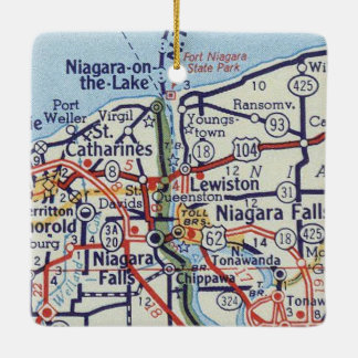Niagara Falls Vintage Karte Keramikornament