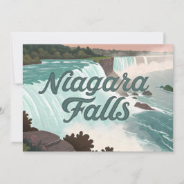 Niagara Falls Vintage Textured Illustration Feiertagskarte
