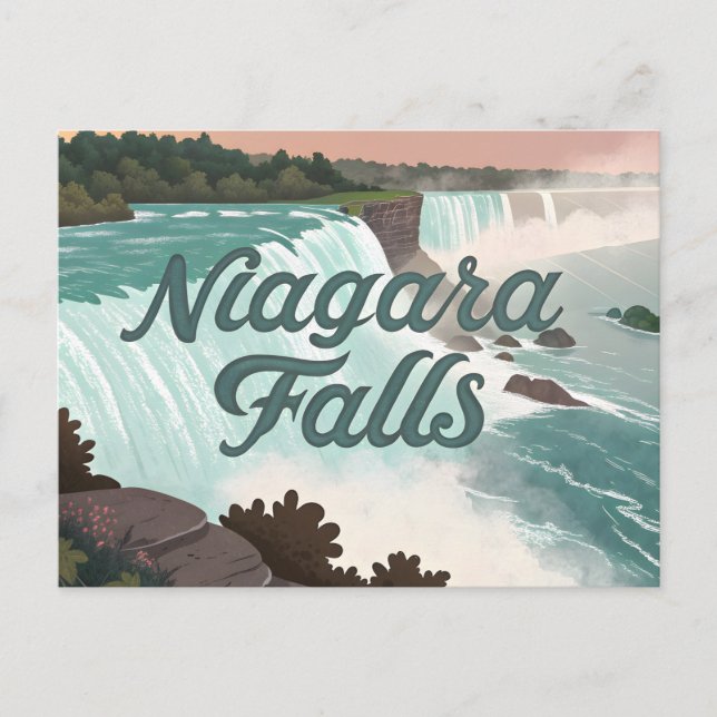 Niagara Falls Vintage Textured Illustration Postkarte (Vorderseite)