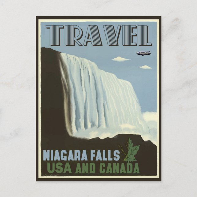Niagara Falls Vintage Travel Poster Postkarte (Vorderseite)