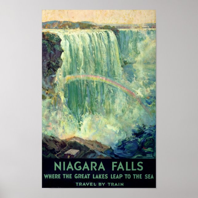 Niagara Falls Vintage Travel Poster Zurück (Vorne)