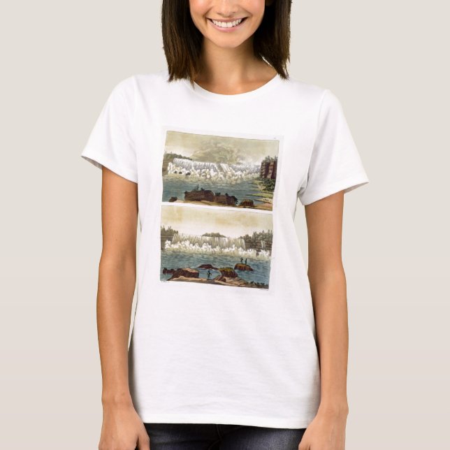 Niagarafälle, 1818 (Farbgravur) T-Shirt (Vorderseite)