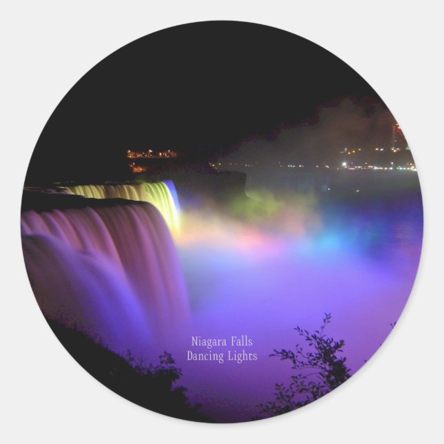 Niagarafälle, Tanzlichter, Runder Aufkleber (Vorderseite)