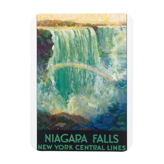 Niagra Falls Vintage Travel Poster Artwork Magnet (Vertikal)