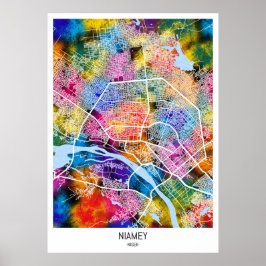 Niamey Niger City Map Poster