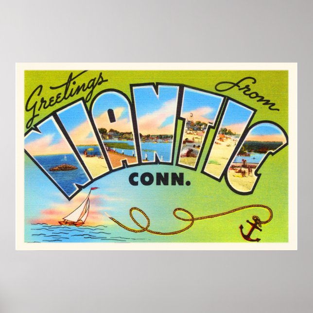 Niantic Connecticut CT Old Vintage Reise Souvenir Poster (Vorne)