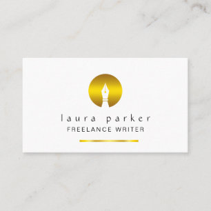 Nib Gold Freelance Writer Author Elegant Classic Visitenkarte