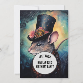 Nibblenose Steampunk Animal Individuelle Name Einladung