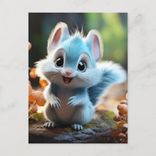 Nibbly - das blaue Eichhörnchen Feiertagspostkarte