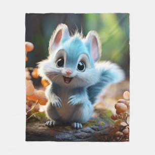 Nibbly - das blaue Eichhörnchen Fleecedecke