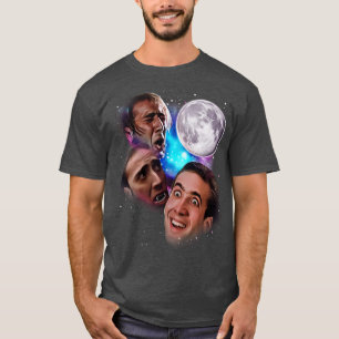 Nic Cage Howl auf dem Mond T-Shirt