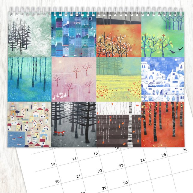 Nic Squirrell Landschaftsbilder Kalender (Landscape art paintings calendar with original art by Nic Squirrell)