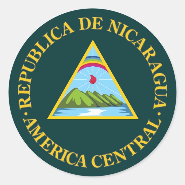 Nicaragua COA Runder Aufkleber (Vorderseite)