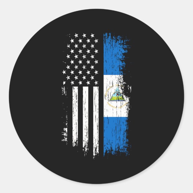 Nicaragua-Fahne Pride Nicaragua Runder Aufkleber (Vorderseite)