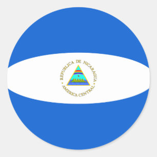Nicaragua-Fischaugen-Flaggen-Aufkleber Runder Aufkleber