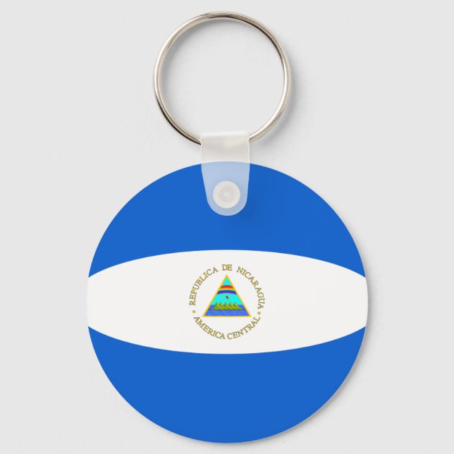 Nicaragua Fisheye Flag Schlüsselanhänger (Vorderseite)