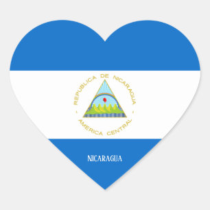 Nicaragua Flag Splendid Patriotic Herz-Aufkleber