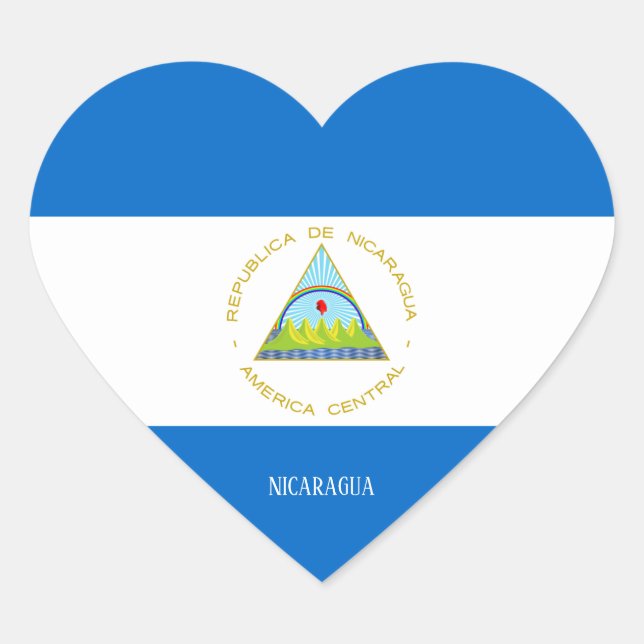 Nicaragua Flag Splendid Patriotic Herz-Aufkleber (Vorderseite)
