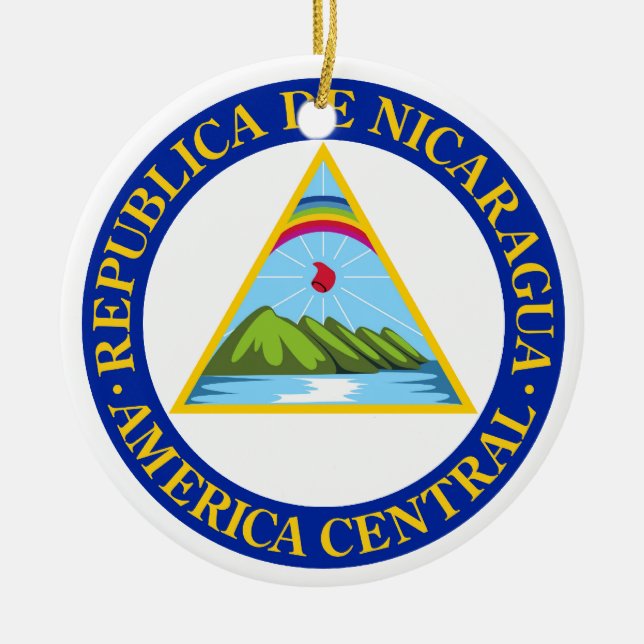 NICARAGUA - Flagge/Emblem/Wappen/Symbol Keramik Ornament (Vorne)