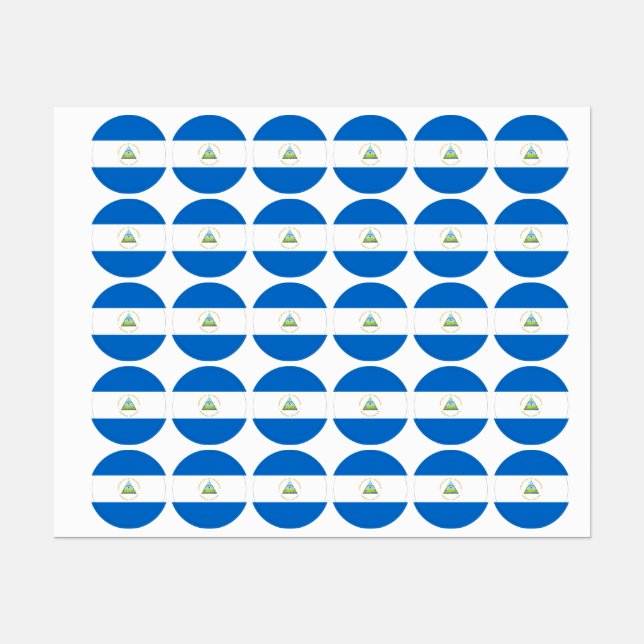 Nicaragua-Flagge Etiketten (Blatt)