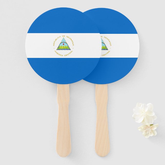 Nicaragua-Flagge Fächer (Vorne und Hinten)