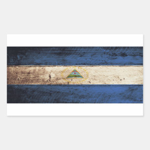 Nicaragua-Flagge für Altholzkörner Rechteckiger Aufkleber