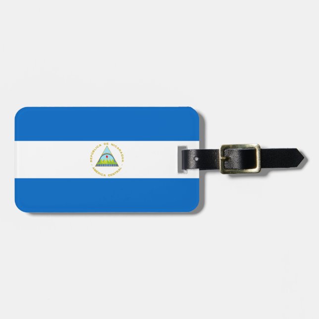 Nicaragua-Flagge Gepäckanhänger (Vorderseite horizontal)