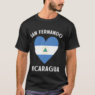 Nicaragua-Flagge Herz San-Fernando-Stadt T-Shirt