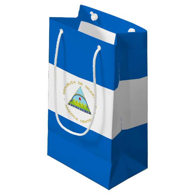 Nicaragua-Flagge Kleine Geschenktüte (Vorderseite Schrägansicht)