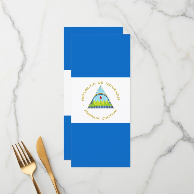 Nicaragua-Flagge Menükarte (Vorderseite/Rückseite Beispiel)