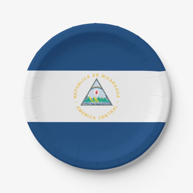 Nicaragua-Flagge Pappteller (Vorderseite)