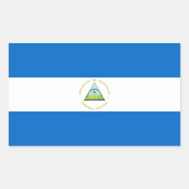 Nicaragua-Flagge Rechteckiger Aufkleber (Vorderseite)