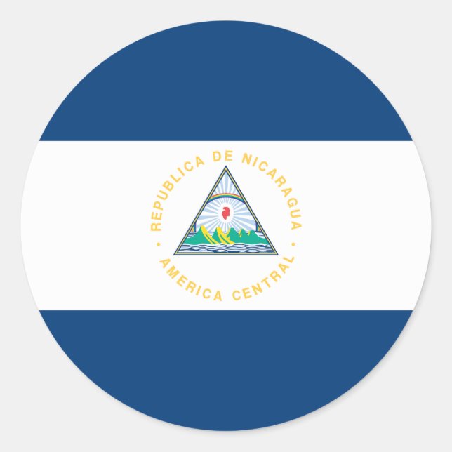 Nicaragua-Flagge Runder Aufkleber (Vorderseite)