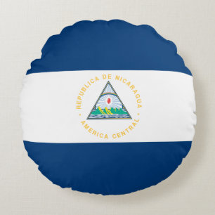 Nicaragua-Flagge Rundes Kissen