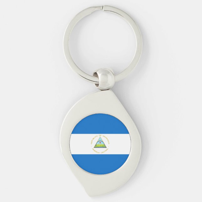 Nicaragua-Flagge Schlüsselanhänger (Vorderseite)