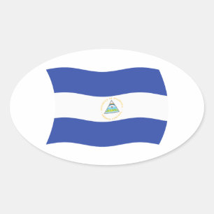 Nicaragua-Flaggen-Aufkleber Ovaler Aufkleber