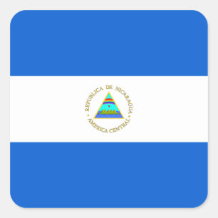 Nicaragua-Flaggen-Aufkleber Quadratischer Aufkleber