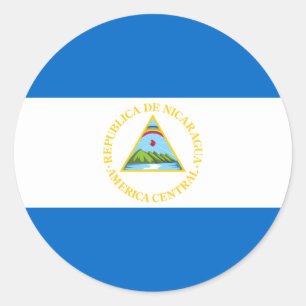 Nicaragua-Flaggen-Aufkleber Runder Aufkleber