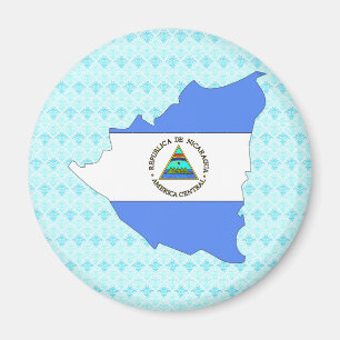 Nicaragua-Flaggen-Karte Größengleich Magnet