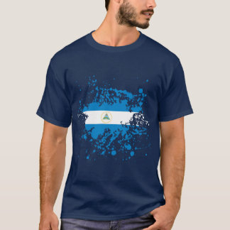 Nicaragua-Flaggen-Tinten-Spritzer T-Shirt