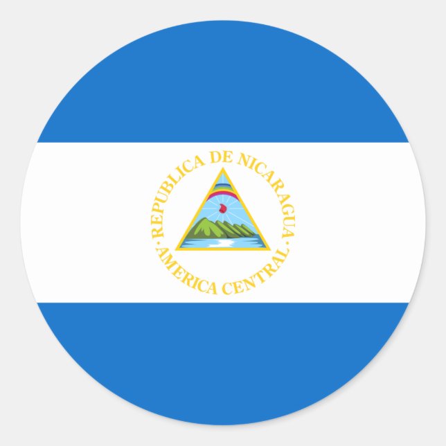 Nicaragua-Flaggenaufkleber Runder Aufkleber (Vorderseite)