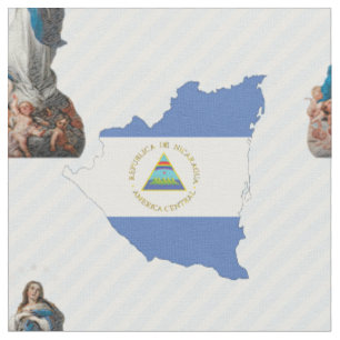 Nicaragua Flaggenkarte und unakuläre Konzeption Stoff