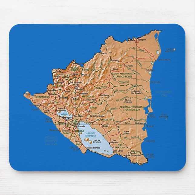 Nicaragua-Karte Mousepad (Vorne)