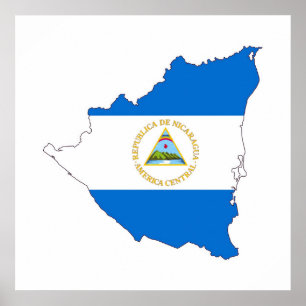Nicaragua-Landesflaggekarten-Formsymbol Poster