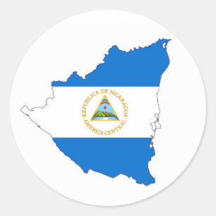 Nicaragua-Landesflaggekarten-Formsymbol Runder Aufkleber