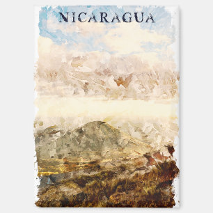 Nicaragua Landschaft Wasserfarbenreise Magnet