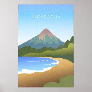 Nicaragua Minimal Reiseplakat Poster