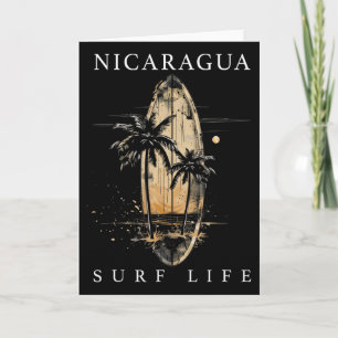 Nicaragua Nica Surf Vintage Surfer Karte