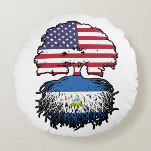 Nicaragua Nicaragua Flag der amerikanischen Tree R Rundes Kissen
