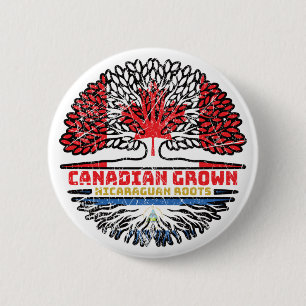 Nicaragua Nicaraguan Kanada Tree Roots Button